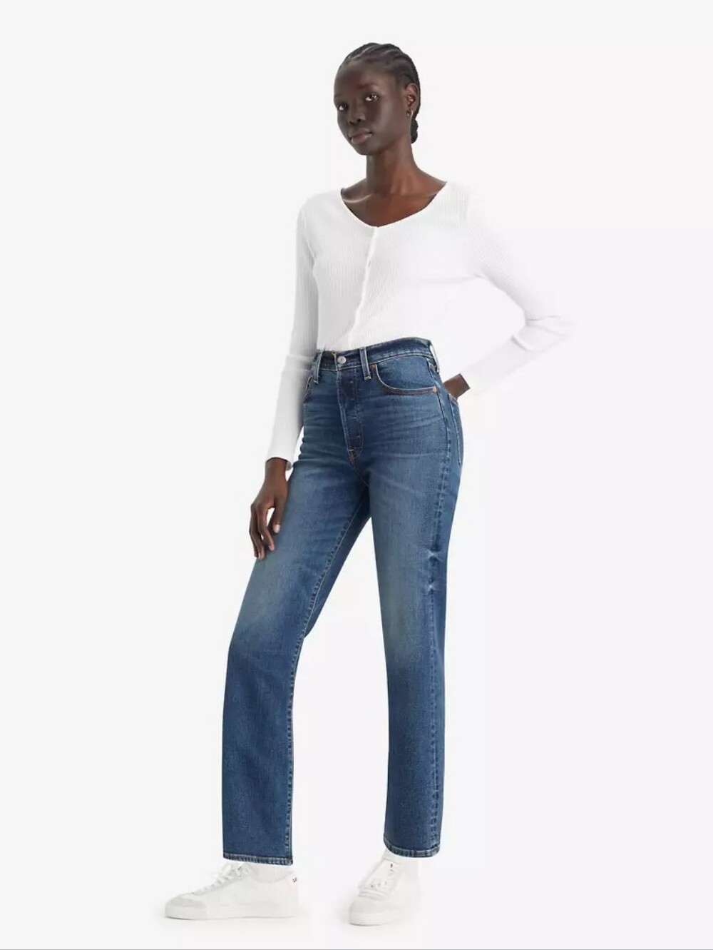 Levi's Ribcage Straight Ankle Blue Jean Denim High Rise Waist  30  X 27